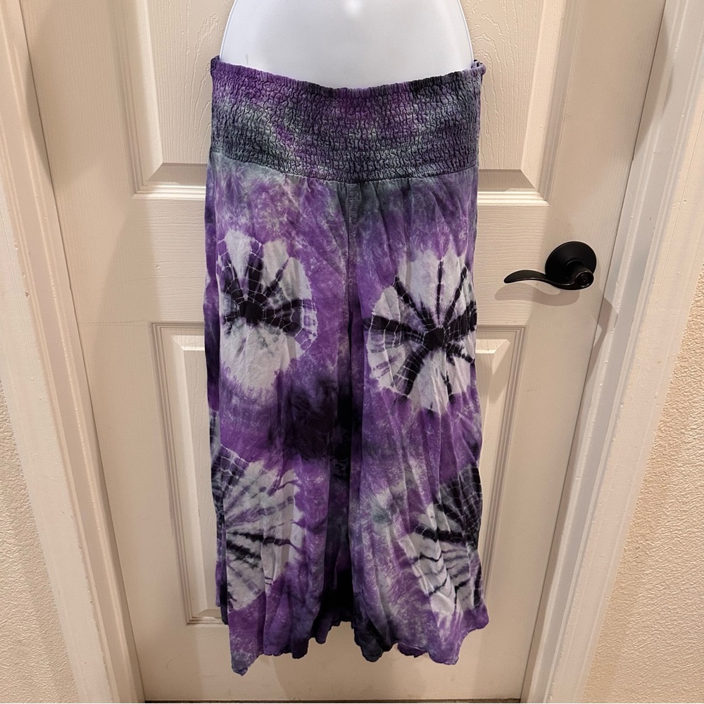 EARTHBOUND Trading Co Purple Tie Dye Bohemian Palazzo Pants SM